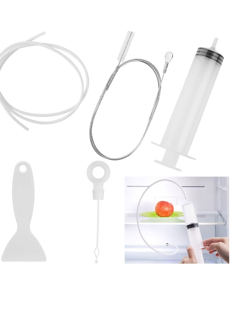 Excefore Fridge Drain Hole Cleaning Tool, 5PCS Fridge Cleaner Kit, Drain Pipe Cleaning Brush, Reusable Refrigerator Drain Dredging Tool for Kitchen Drain Hole Removal and Refrigerator Cleaning  - Image 1