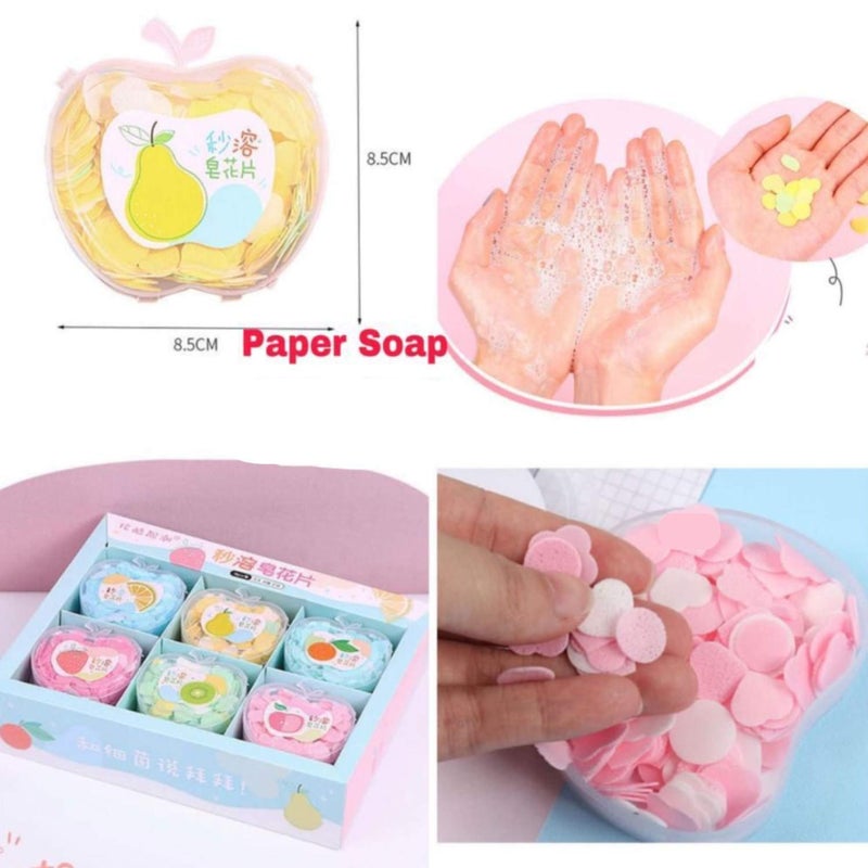 Apple Shape Travel Soft Paper Soap Pack of 4 - Image 2