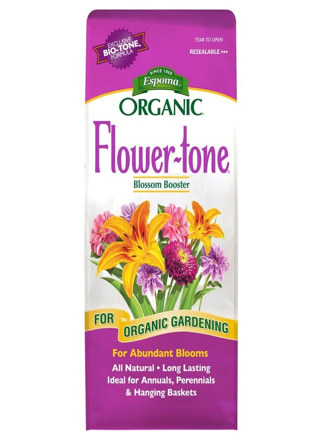 Espoma Organic Flower-Tone 3-4-5 Natural & Organic Plant Food; 4 lb. Bag; Organic Fertilizer for Flowers, Annuals, Perennials & Hanging Baskets. Blossom Booster. 2 Pack - Image 1
