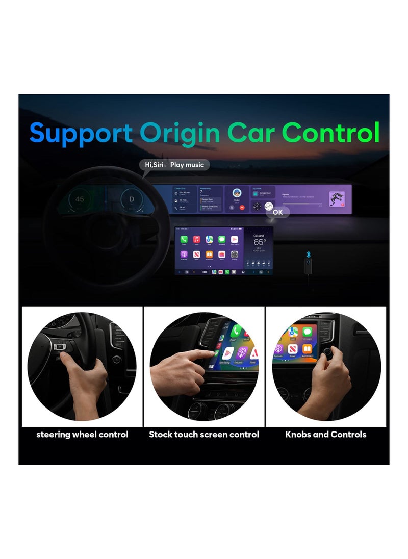 Wireless CarPlay Adapter & Wireless Android Auto Adapter 2 in1, Converts Wired Carplay & AA to Wireless, Auto Reconnect Function, Plug & Play Easy Use Fit for Cars from 2016 above & iPhone and Android - Image 4
