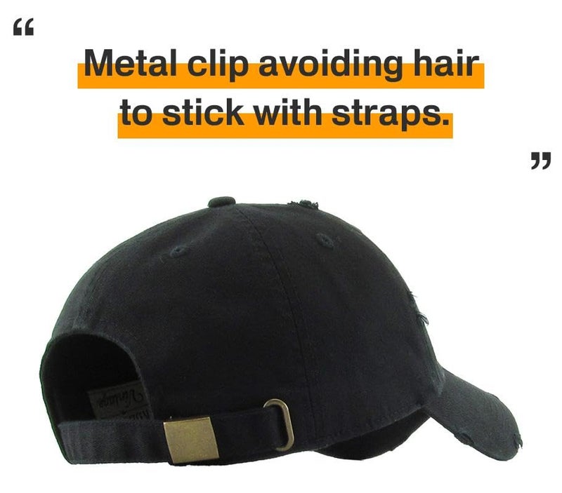 KBETHOS KBE-VINTAGE BLK Vintage Washed Cotton Baseball Cap, Black - Image 5
