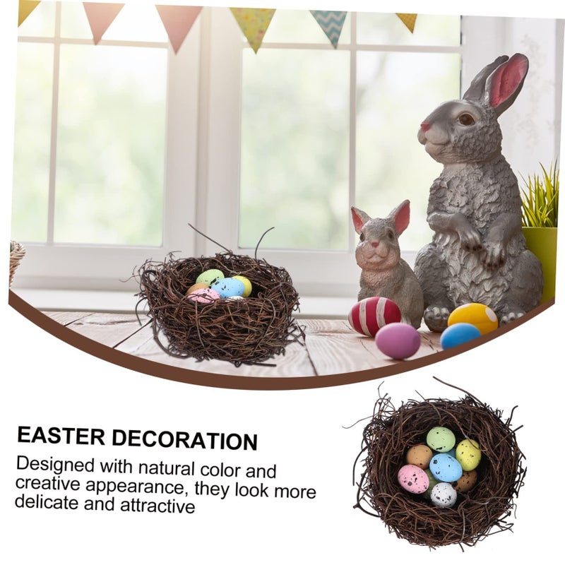 2Pcs Handmade Easter Bird Nest Egg Decorations Spring Photo Props - Image 4