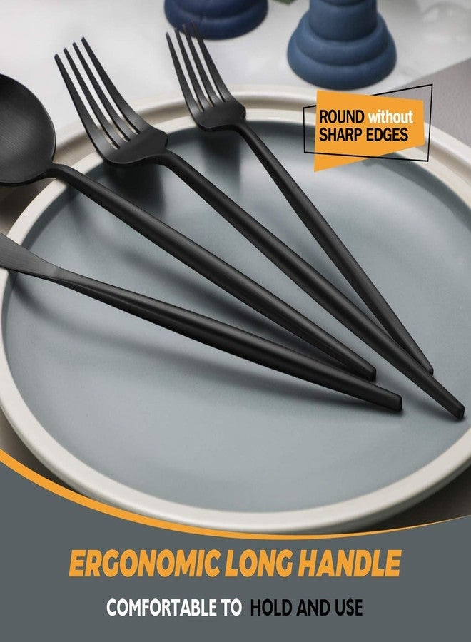 KitchEase 4-Piece French Style Dessert Spoon | Stainless Steel Flatware Ice-Cream Spoons Set | Elegant Dishwasher-Safe Silverware Cutlery Set for Home, Restaurants & Gifting (Matte Black) - Image 5