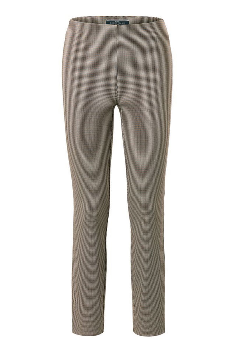 Tchibo Women Regular Fit Micro Checkered Pant, Brown - Image 2