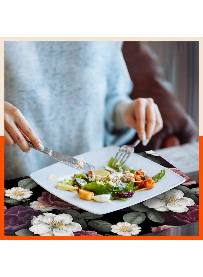 Bathla حصائر طاولة باثلا - مجموعة من 6 - 45 سم × 30 سم حصائر طاولة PVC وواقيات للأكواب لطاولة الطعام المنزلية | متعددة الاستخدامات، مقاومة للحرارة، مقاومة للماء وقابلة للغسل | مات ووركس (كامليا) - Image 3