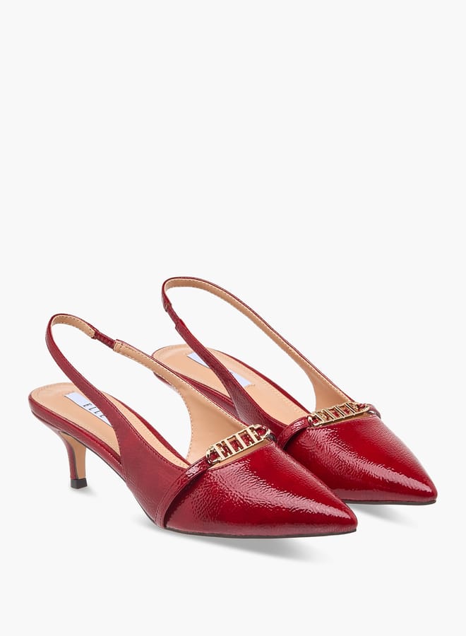 ELLE Women's Logo Accent Slingback Shoes with Stiletto Heels - Image 3