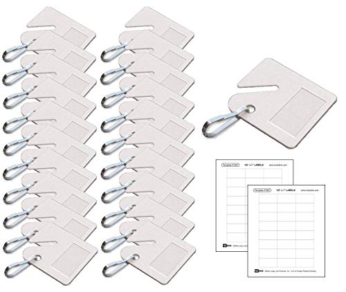 Lucky Line Square Slotted Cabinet Key Tag with Hooks and Labels 20 Pack 2669020 White - Image 1