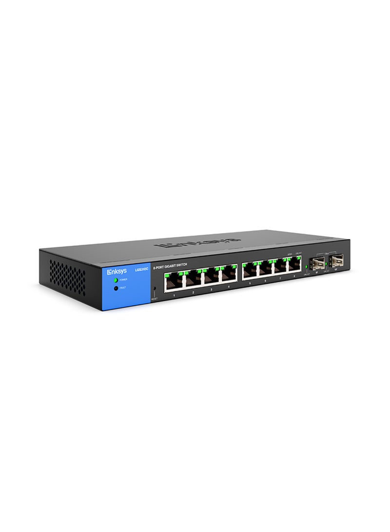 لينكسيس محول إيثرنت جيجابت مُدار بـ 8 منافذ مع 2 وصلات SFP 1G متوافقة مع TAA LGS310C - Image 1
