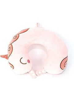 Comfy Neck Support Soft Fiber Travel Neck Pillow U-Shape For Car, Travel, Office,Airplane and Gifts - Unicorn - Pink