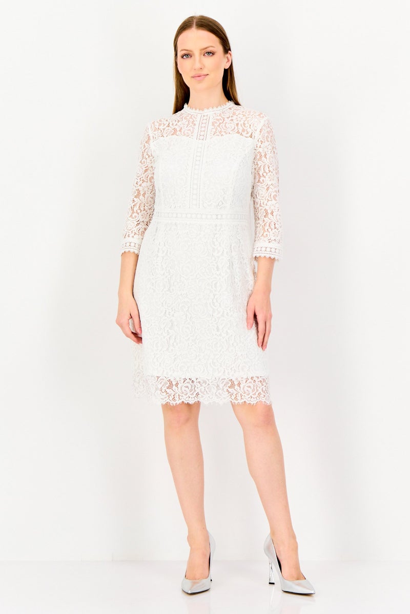 SELECTED Women Eyelet Mini Dress, White - Image 4