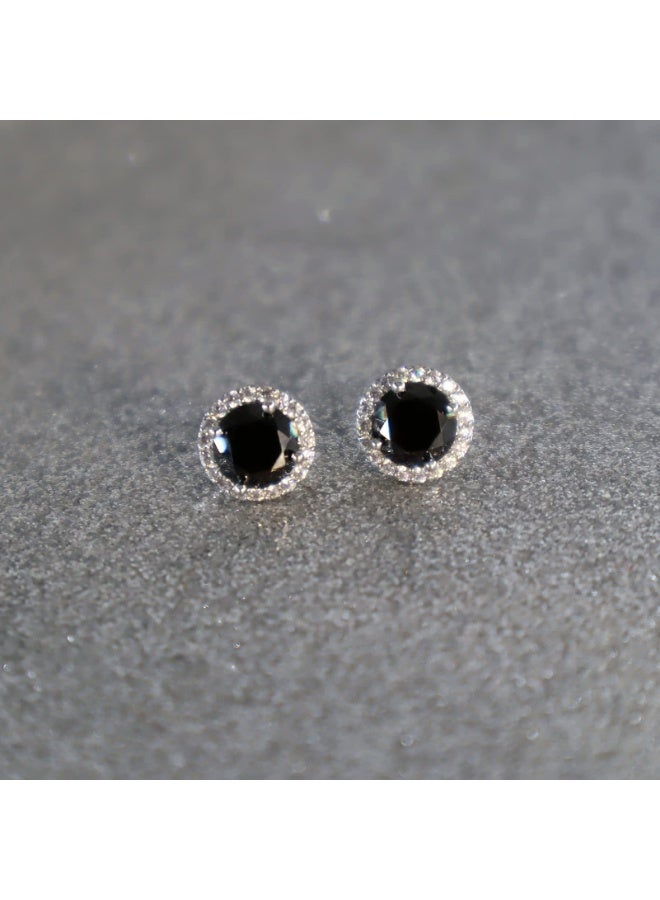 Cubic Zirconia Earrings Studs, CZ Stud Earrings 10MM Round Halo Stud Earrings Hypoallergenic for Women - Image 5