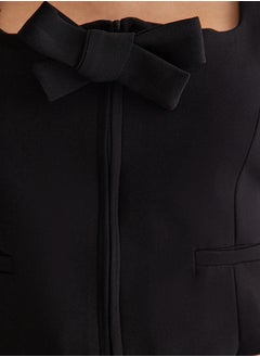 trendyol Black Regular Ribbon Detail Waistcoat  TWOSS25YE00036  - Image 4