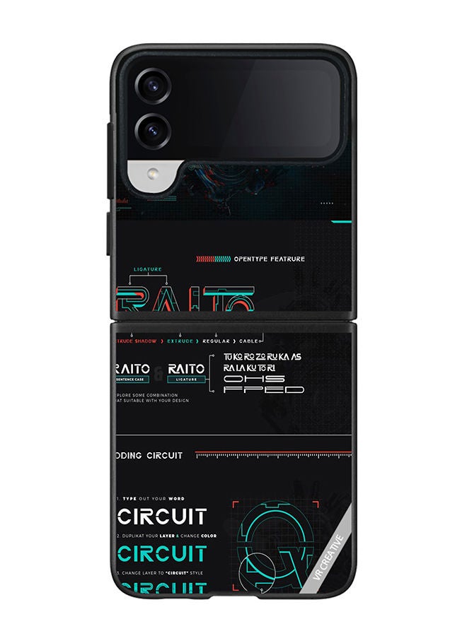 VR CREATIVE غطاء حماية لهاتف Samsung Galaxy Z Flip4 Raito Circuit Design متعدد الألوان - Image 1