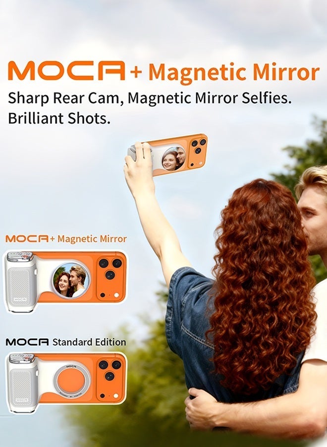 COMITOK Magnetic Phone Shoot Hand Grip Wireless Selfie Booster, for iPhone - One-Hand Use with Focus Lock/DSLR Shutter,Rechargeable Remote Control, Mirror/Fill Light - Image 2