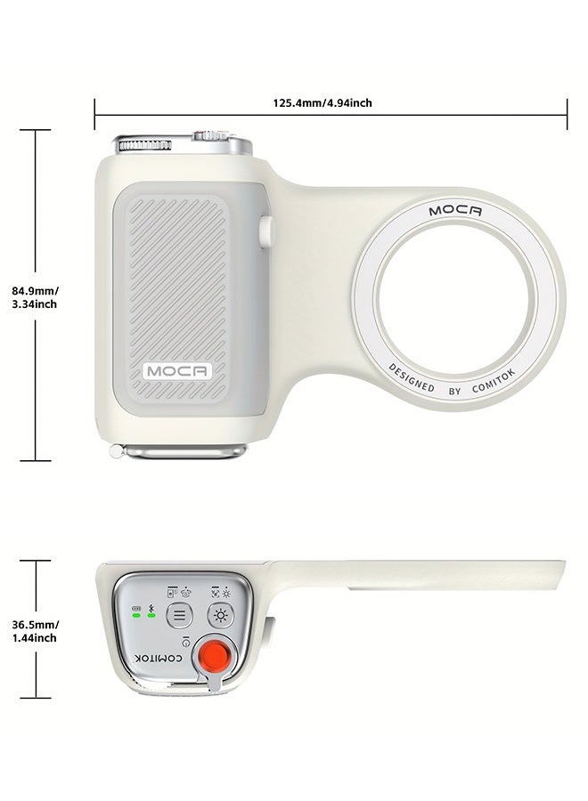 COMITOK Magnetic Phone Shoot Hand Grip Wireless Selfie Booster, for iPhone - One-Hand Use with Focus Lock/DSLR Shutter,Rechargeable Remote Control, Mirror/Fill Light - Image 4