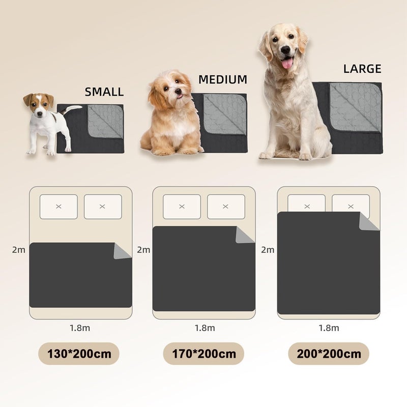 Waterproof Double-Sided Dog Bed Sofa Cover , Slip-Resistant Pet Blanket Furniture Protector for Pets Dog Cat, Washable Couch Cover (Small, 130x200cm) - Image 3