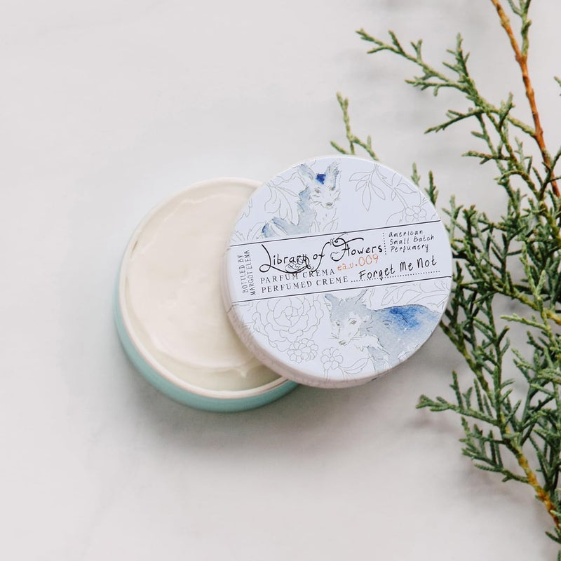 Library of Flowers Forget Me Not Parfum Crema, 2.5 oz., Osmanthus, Rice Powder & White Orchid Scented Women's Solid Perfume, Long Lasting Fragranced Body Lotion - Image 5