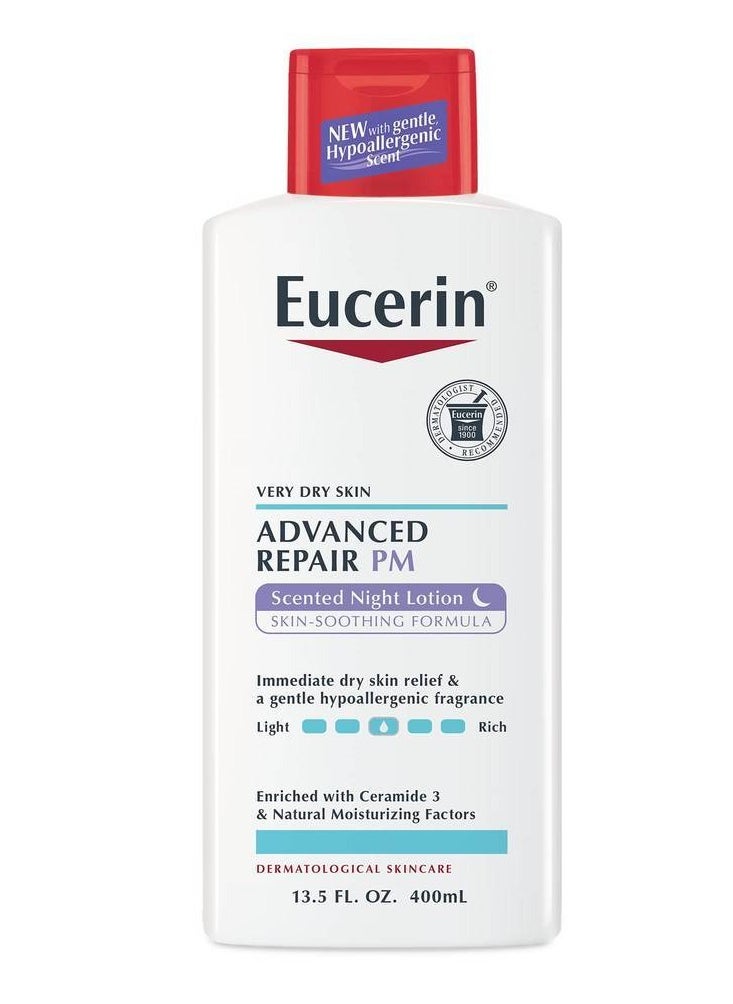 Eucerin Night Lotion 48 Hour Moisturizing Body Lotion For Dry Skin Paraben Free Body Lotion With A Hypoallergenic Soothing Scent - 13.5 Fl Oz 