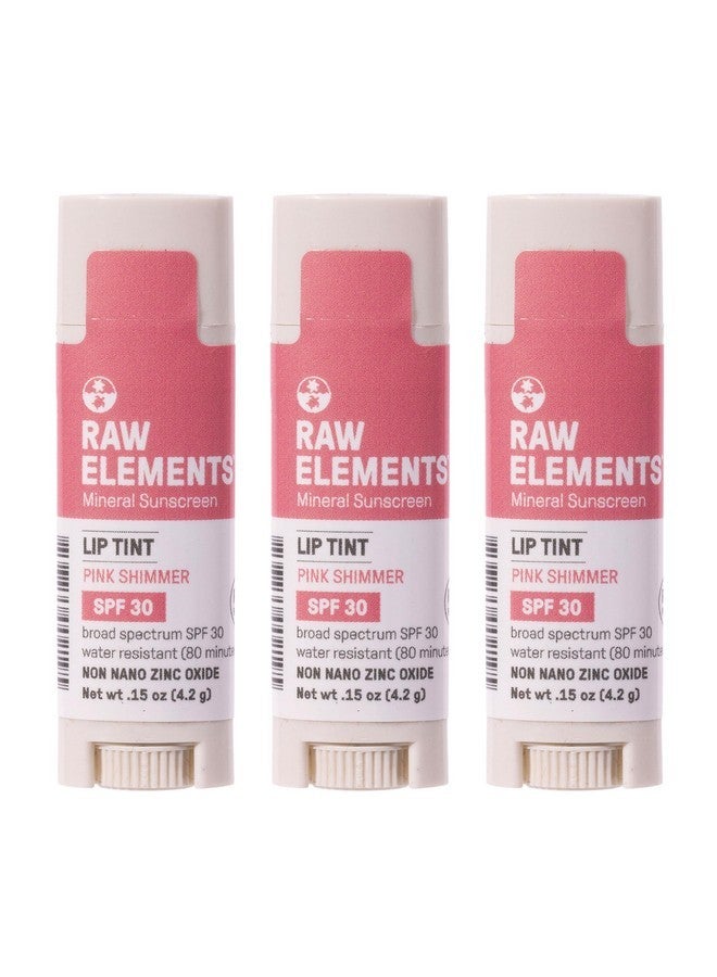 Raw Elements Organic Pink Lip Shimmer Zinc Oxide SPF 30+, 0.15 oz (Pack of 3) - Image 1