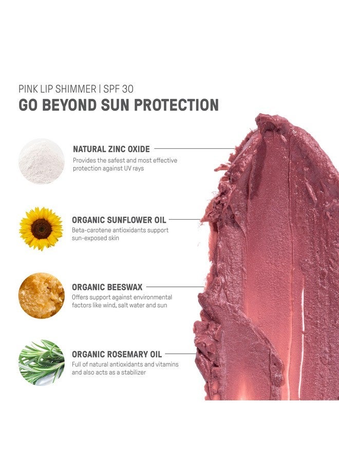 Raw Elements Organic Pink Lip Shimmer Zinc Oxide SPF 30+, 0.15 oz (Pack of 3) - Image 5