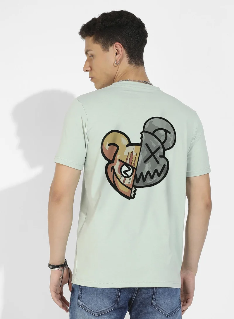 كامبوس سوترا تي شيرت رجالي ذو قصة عادية باللون الأخضر المريمية