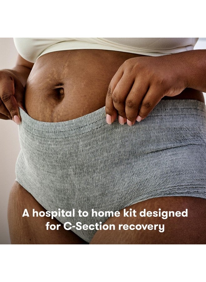 Frida Mom Frida Mom C-Section Recovery Must Have Kit for Labor, Delivery, & Postpartum, Socks, Peri Bottle, Disposable Underwear, Abdominal Support Binder, Shower Wipes, Silicone Scar Patches, & Toiletry Bag - Image 2