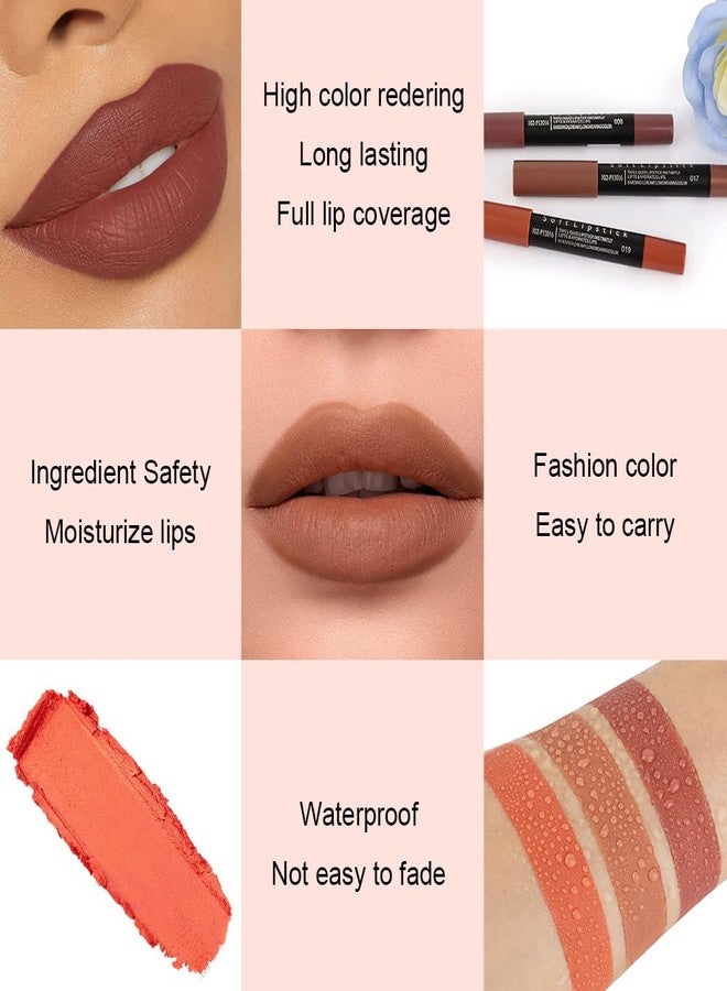 BINGBRUSH 3 Colors Longwear Lipstick Pack Set, Matte Color Stick Ultimate Lip Crayon for Makeup Collection - Nourishing Waterproof Velvet Lipgloss Lip Stain (08# 17# 19#) - Image 5