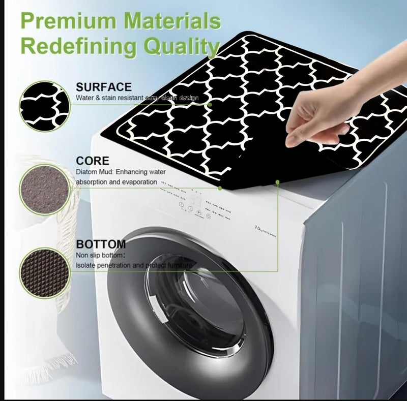 Home-Cloud Homecloud Non-Slip Washing Machine Mat – Durable Waterproof Protective Cover for Washer & Dryer, Dust-Resistant Mat Ideal for Laundry Room & Kitchen Appliances (Grey) - Image 2