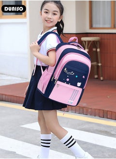 DUNISO Kids Backpacks Oxford Cloth for Girls,Lightweight Large Capacity Durable Waterproof School Book Bag,Cute Cartoon Printing Pink Toddler Backpack with Adujustable Strap and Bottle Side Pockets for Aged 9-15,Suitable for Travel Outing And School  - Image 5