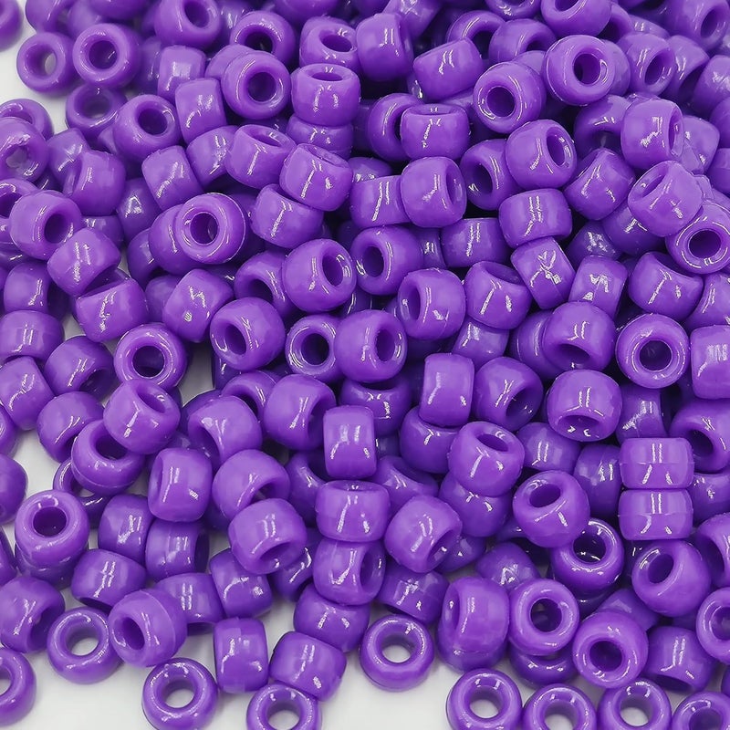 Capstro 1000PCS Royal Purple Large Hole 6x9mm Acrylic Pony Beads for Jewelry Making, DIY Crafts, Bracelets, Necklaces, Hair Beads – Bulk Beading Kit for Kids & Adults - Image 1