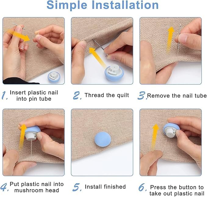 Vortipu Mushroom Shape Duvet Cover Clips NonSlip Quilt Fixing Clips Comforter Blanket Fasteners Round Fixing Buttons for Bedding Mattress Covers Blue Pack of 12 - Image 3