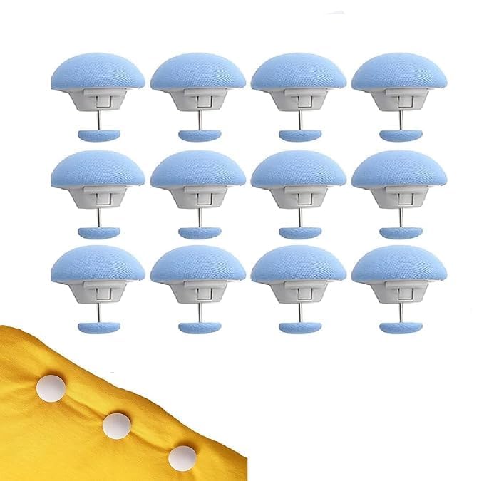 Vortipu Mushroom Shape Duvet Cover Clips NonSlip Quilt Fixing Clips Comforter Blanket Fasteners Round Fixing Buttons for Bedding Mattress Covers Blue Pack of 12 - Image 1