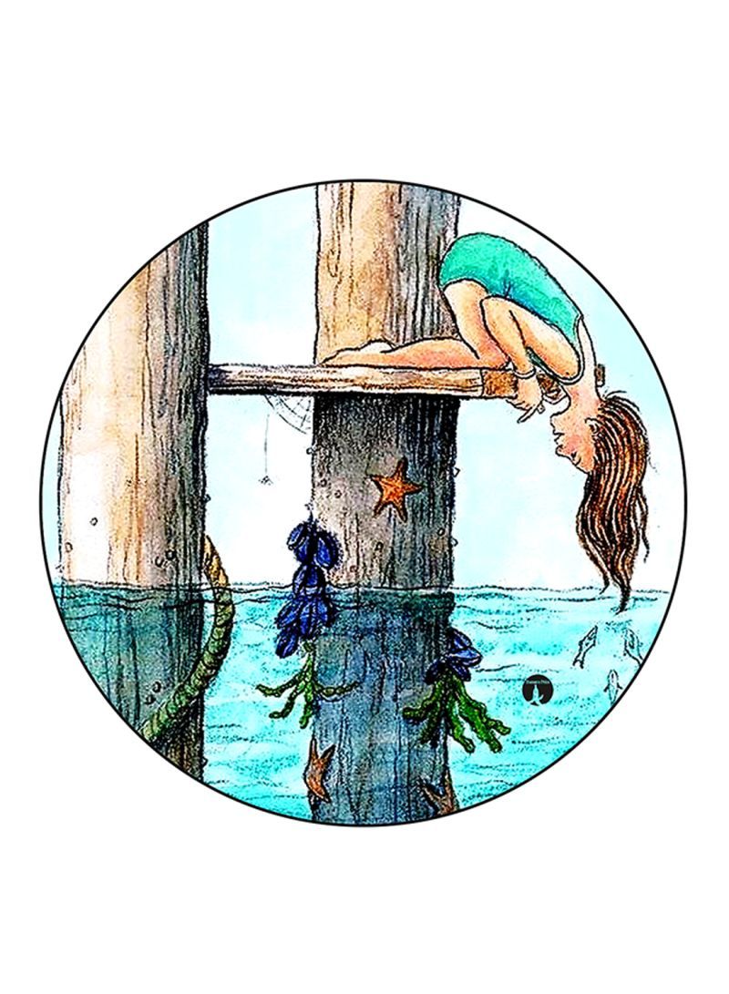 RKN Girl Printed Mouse Pad Round  Multicolour