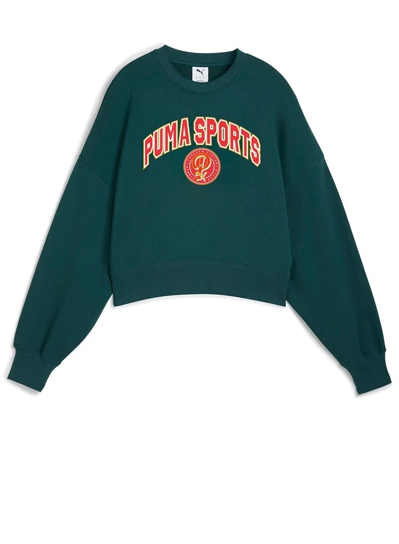 PUMA green terrain Oversized Graphic Women's Crew Sweatshirt for Women | Best Price UAE