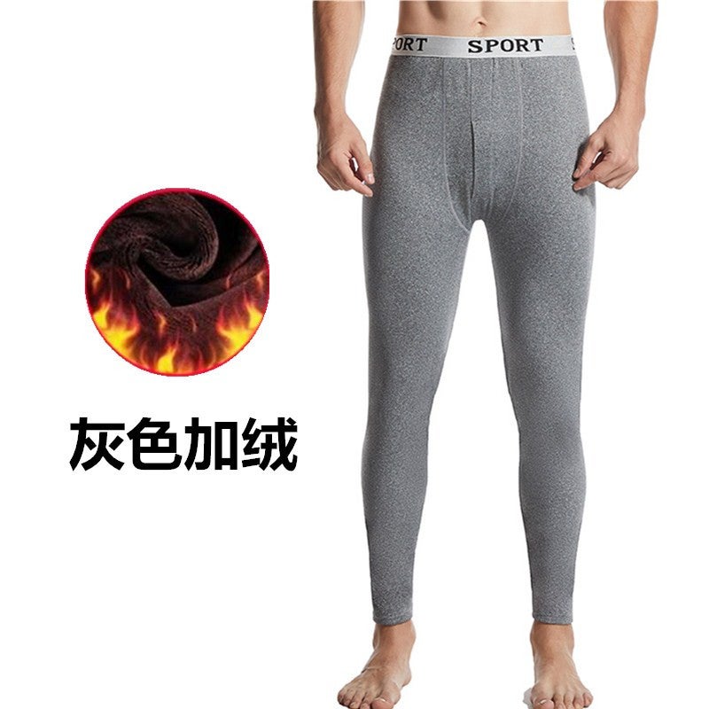 Slim Fit Fleece Lined Trousers Gray (thickened fleece-lined) 