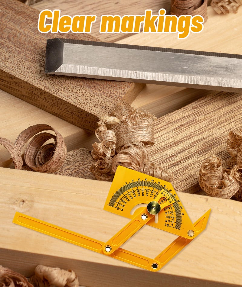 KalamkariX Angle Finder Tool, Angle Finder, Yellow Semi-Circle Protractor for Woodworking and Construction, Measuring Internal and External Angles, Ideal for Carpenters, Architects and DIY Enthusiasts - Image 4