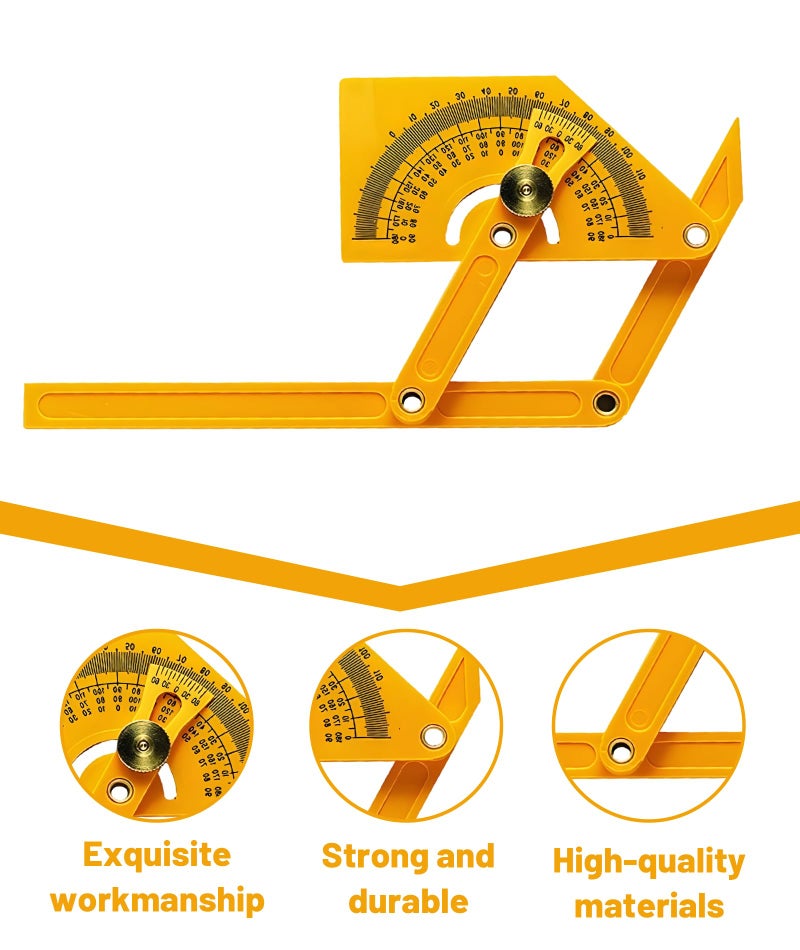 KalamkariX Angle Finder Tool, Angle Finder, Yellow Semi-Circle Protractor for Woodworking and Construction, Measuring Internal and External Angles, Ideal for Carpenters, Architects and DIY Enthusiasts - Image 3