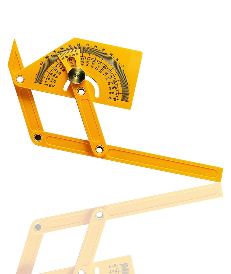 KalamkariX Angle Finder Tool, Angle Finder, Yellow Semi-Circle Protractor for Woodworking and Construction, Measuring Internal and External Angles, Ideal for Carpenters, Architects and DIY Enthusiasts - Image 1