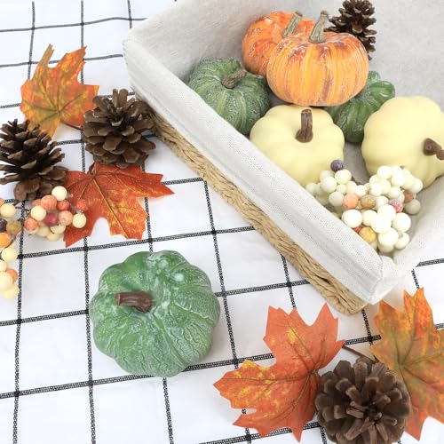 Ghrdopy 15 PCS Mini Pumpkin Decor - Plastic Pumpkins Fall Decor for Halloween Thanksgiving Artificial Pumpkins Fall Home Decor - Image 3