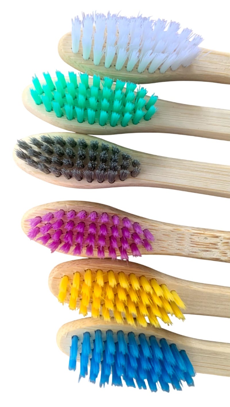 NTS Benign Bamboo Collection - Bamboo Body Toothbrush With Soft Nylon Bristles & Exclusive Engraving (Set of 6) - Image 2