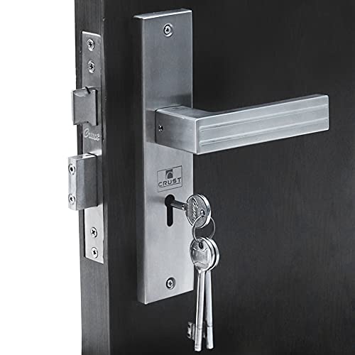 Crust Premium Heavy Duty Mortise Door Lock for Bedroom, Living Room, Main Door | 3 Keys | 6 Lever Double Stage Lockset (ALTROZ, 8 Inch Long Keyed Plate, Satin) - Image 4