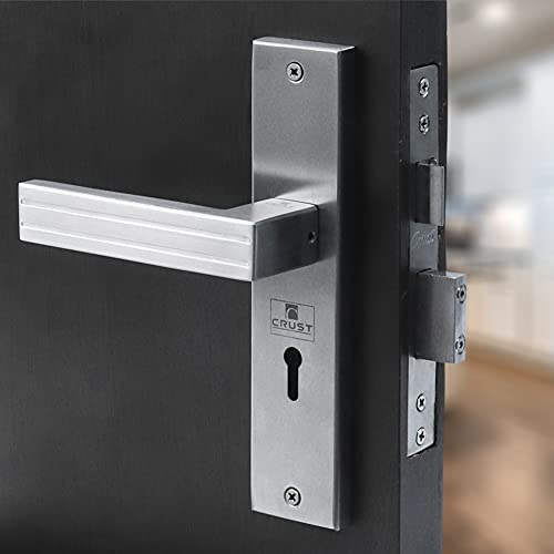 Crust Premium Heavy Duty Mortise Door Lock for Bedroom, Living Room, Main Door | 3 Keys | 6 Lever Double Stage Lockset (ALTROZ, 8 Inch Long Keyed Plate, Satin) - Image 2
