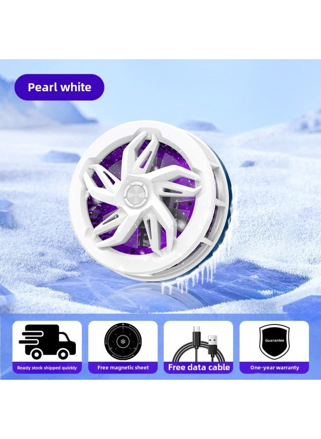 Generic Supply F18 Air-cooled Mobile Phone Radiator Super Large Air Volume Hurricane Radiator Cooling Source Wholesale-Color:S18 Magnetic Radiator-pearl White (cost-effective)  - Image 1