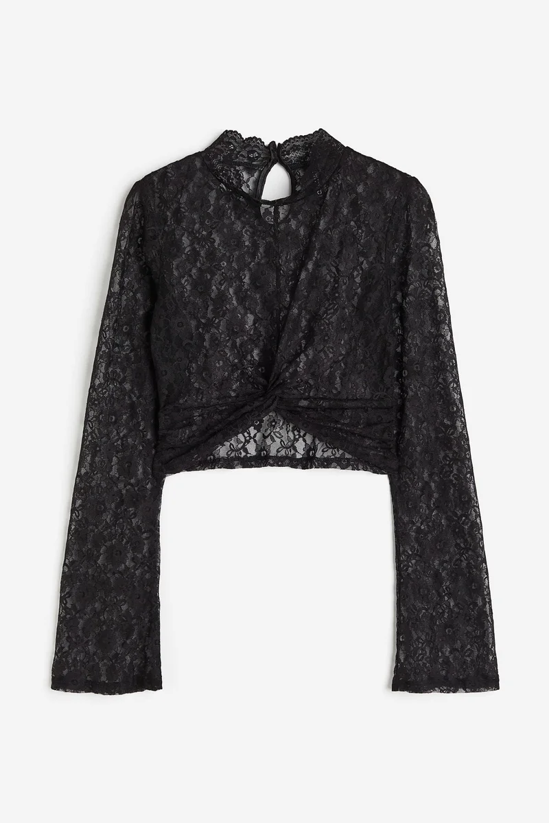 اتش اند ام Openwork Lace Crop Top