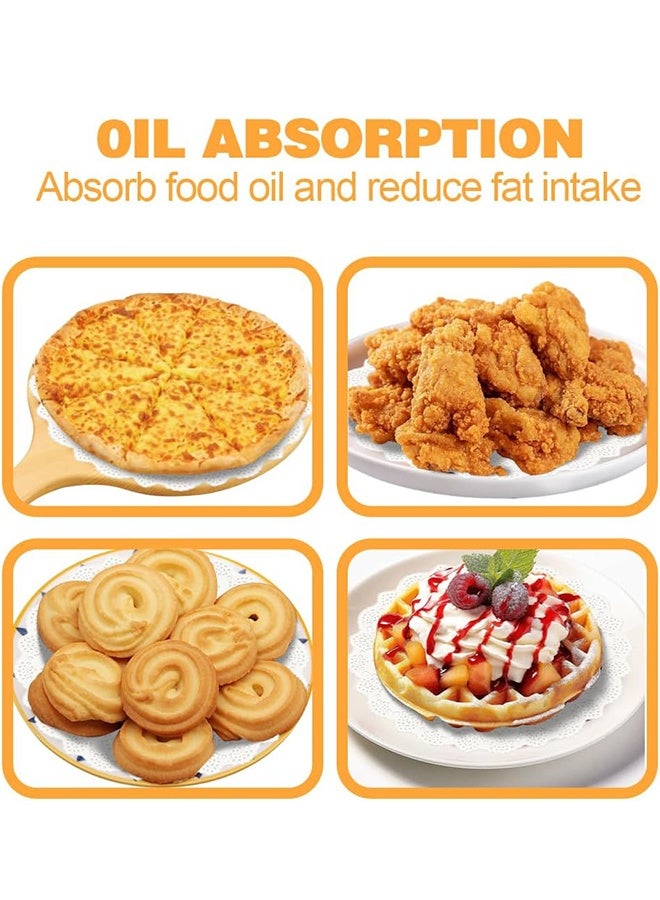 100 قطعة من مفارش المائدة الورقية، مفارش طعام مقاس 12 بوصة، مفارش دانتيل ورقية للاستخدام مرة واحدة للطاولات، مفارش ورقية مستديرة بكميات كبيرة للكعك والحلويات والحرف اليدوية (أبيض) - Image 3