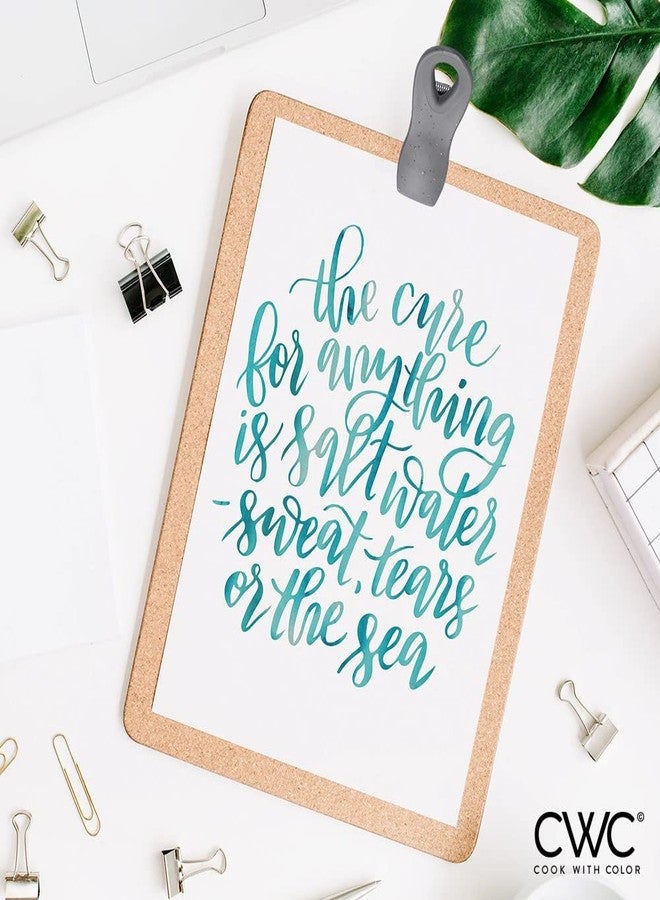 كوك ويذ كولرز مشابك أكياس الطبخ الملونة مع مغناطيس - مشابك تخزين طعام محكمة الإغلاق للخبز والوجبات الخفيفة وأكياس الطعام (رمادي منقط وأزرق مخضر، عبوة من 10 قطع) - Image 5