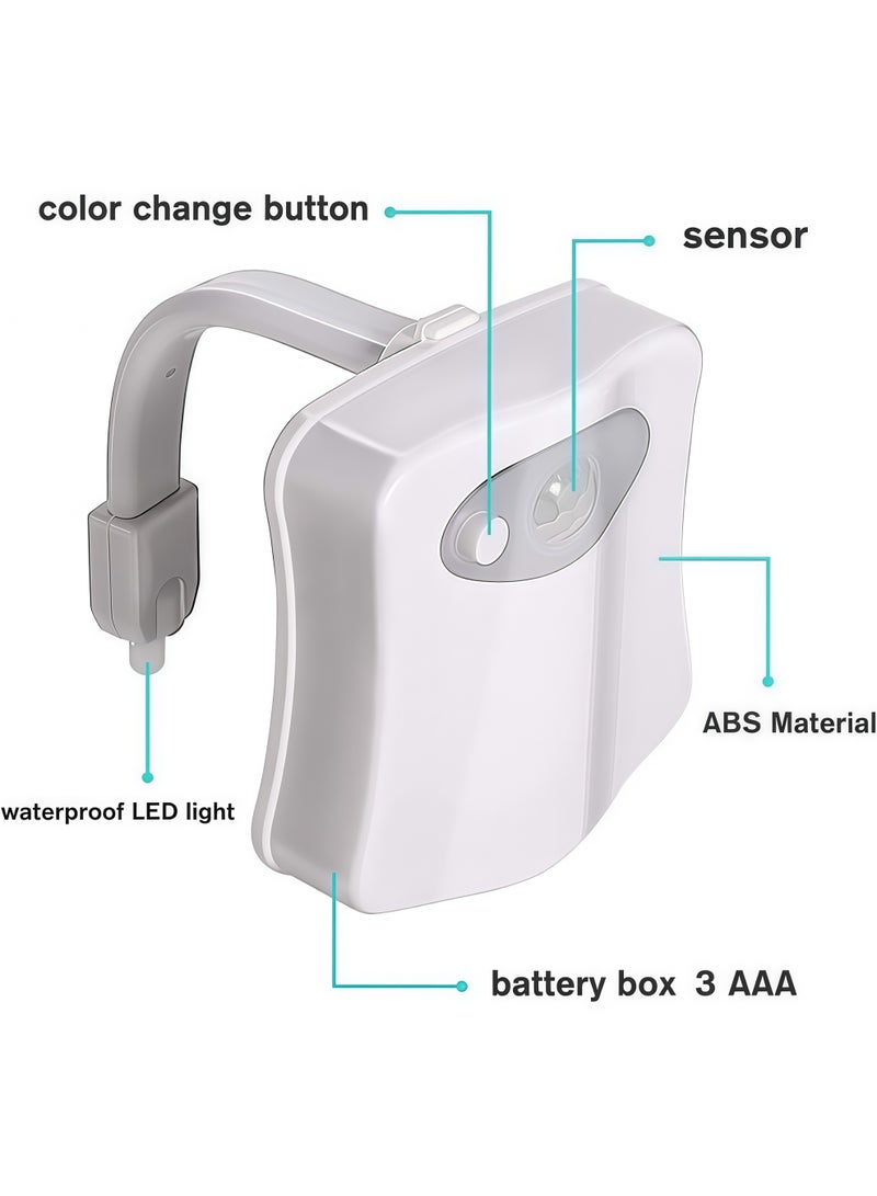Lurette 1 Pack Toilet Light Motion Sensor, 16 Colors Changing, LED Glow Bowl Inside Toilet Light, Waterproof, Smart Night Light for Bathroom - Image 5