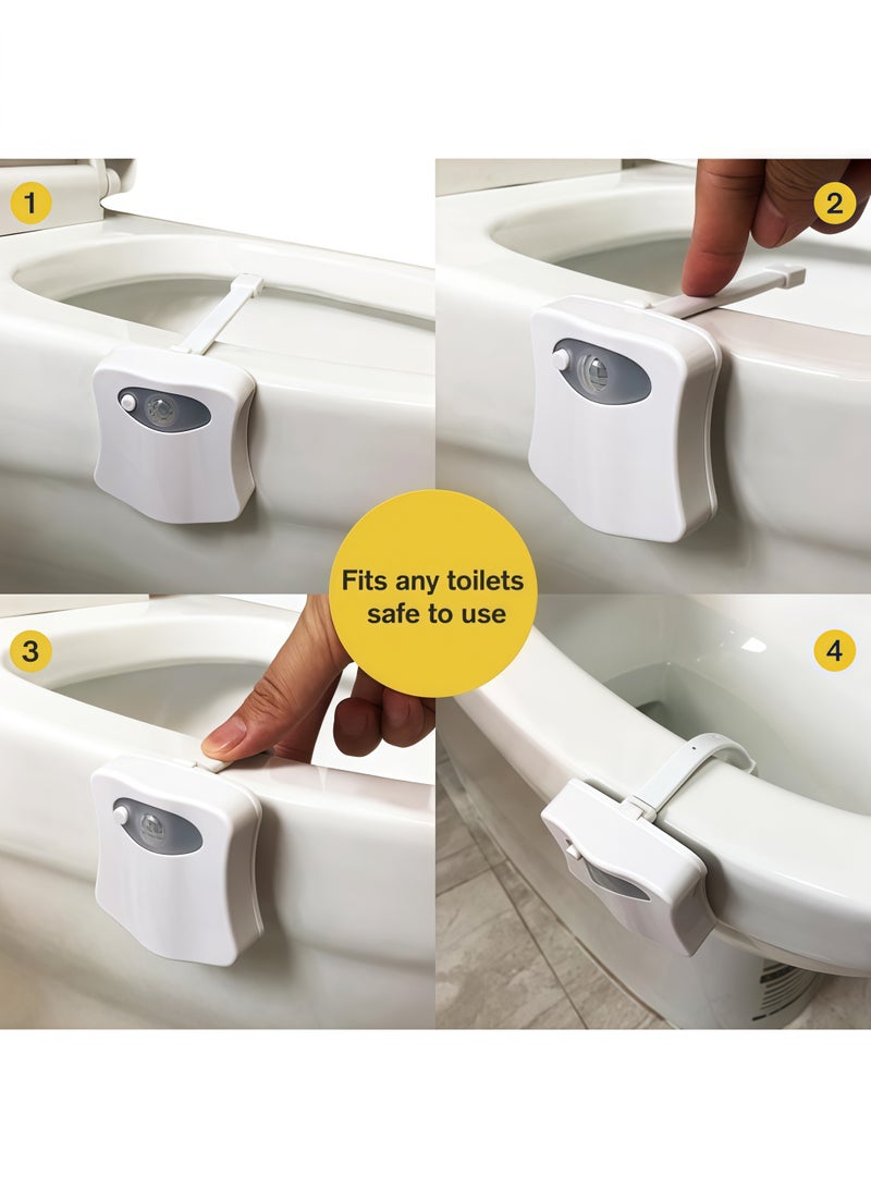 Lurette 1 Pack Toilet Light Motion Sensor, 16 Colors Changing, LED Glow Bowl Inside Toilet Light, Waterproof, Smart Night Light for Bathroom - Image 4