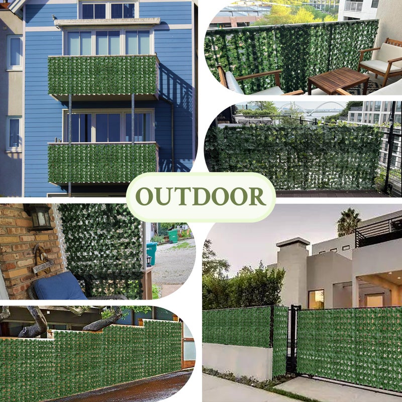 ODTORY Artificial Ivy Privacy Fence Wall Screen,40X120 in UV-Anti Faux Greenery Backdrop Ivy Vine Leaf Hedges Fence Panels for Patio, Balcony, Garden, Backyard Indoor Outdoor Green Wall Decor - Image 5