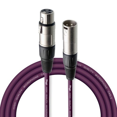 Stagg SMC3 CPP 3 m XLR to XLR Microphone Cable - Purple - Image 1